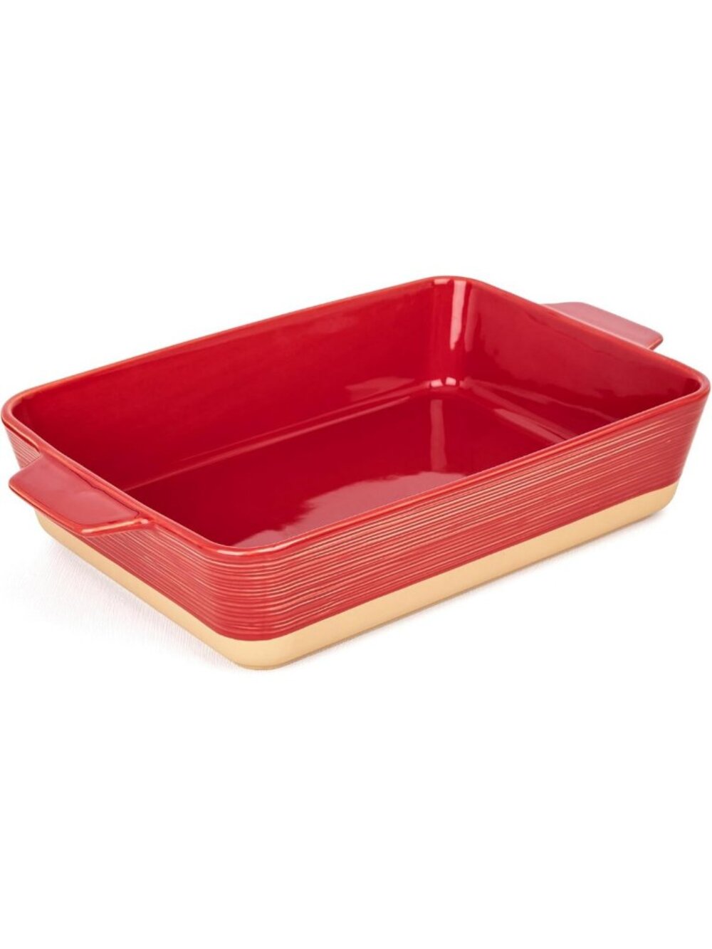 4.2 QT Porcelain Casserole Dish - Large Baking Pan with Handles, Oven